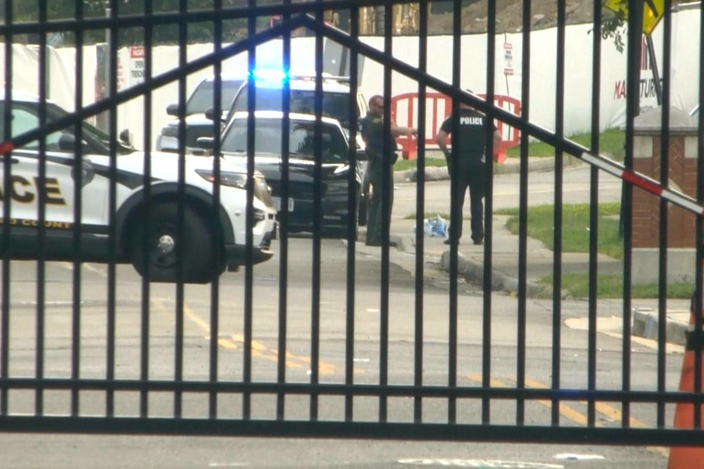 Police investigate the scene of a shooting on the campus of Virginia State University on Saturday. Photo: via AP