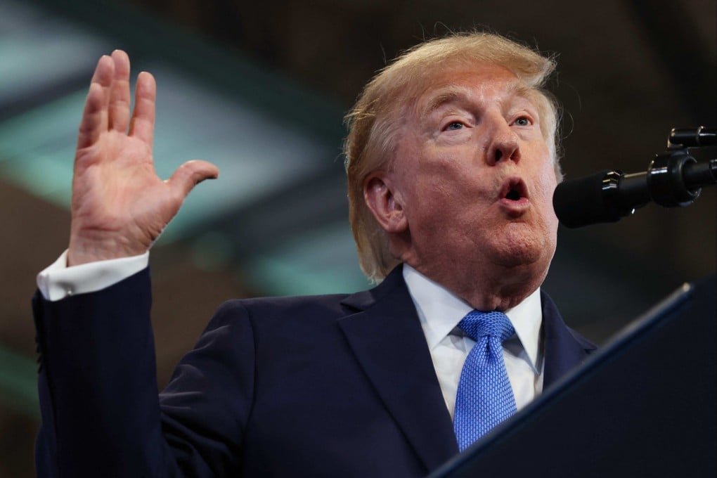 US President Donald Trump speaks at a police academy in Garden City, New York, on Friday. Photo: AFP