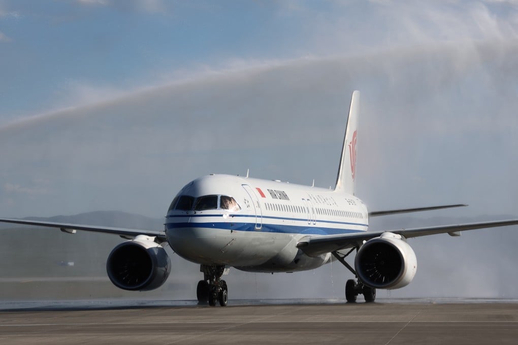 Demand is soaring for China’s domestically developed C919 large passenger aircraft but a shortage of parts and supply chain production remain a problem. Photo: Xinhua