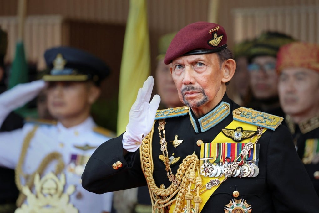 World’s longest-reigning living monarch, Brunei’s Sultan Hassanal Bolkiah, returns a salute during his 80th birthday celebrations at Taman Haji Sir Muda Omar ‘Ali Saifuddien in Bandar Seri Begawan, Brunei, on July 15. Photo: Reuters