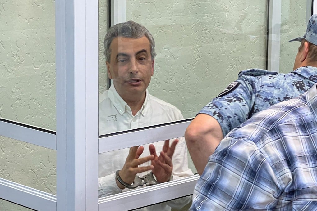 Lev Shlosberg, deputy chairman of the Yabloko party, attends a court hearing in Pskov, Russia on Monday. Photo: Reuters