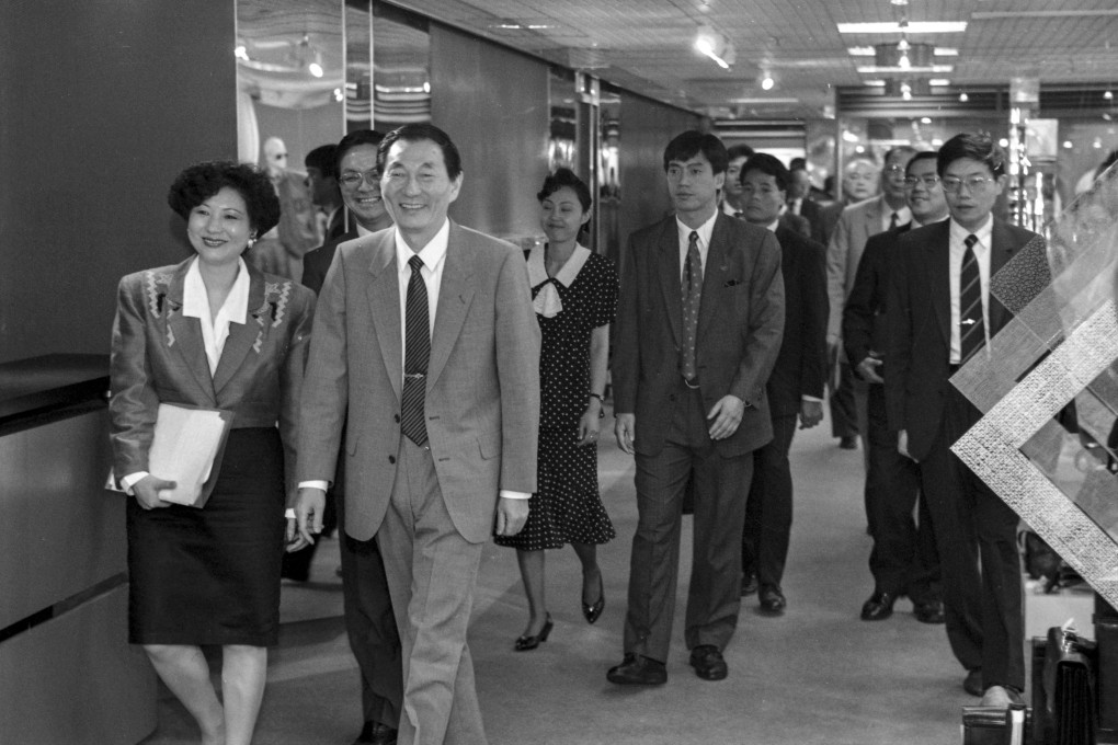 Zhu Rongji (front, second left), then mayor of Shanghai, visits the Hong Kong Trade Development Council offices on June 13, 1990, during a trip to Hong Kong. Photo: Sam Chan
