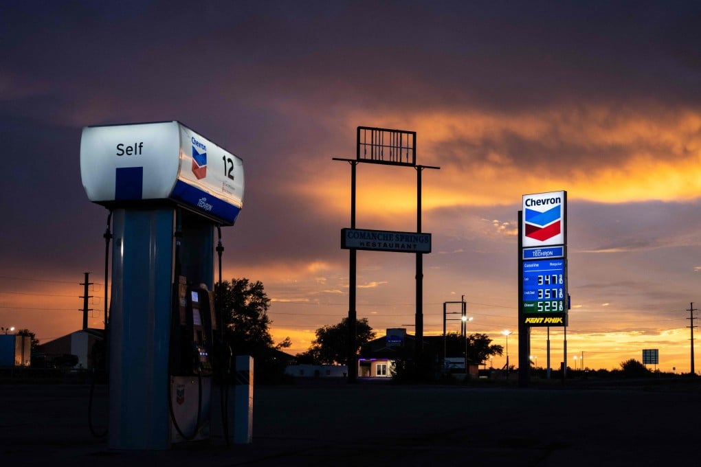 Petrol and diesel prices are displayed at a Chevron station on Friday in Fort Stockton, Texas. Diesel prices continue to climb as international conflicts across several regions disrupt the global fuel supply chain. Photo: Getty Images / AFP
