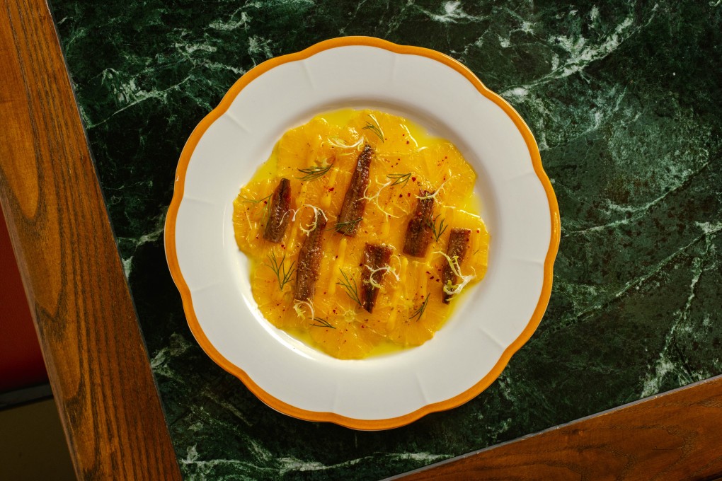 Ninetta’s orange carpaccio combines fruit with fish, vinegar with citrus and chilli with dill. Photo: Nicholas Wong