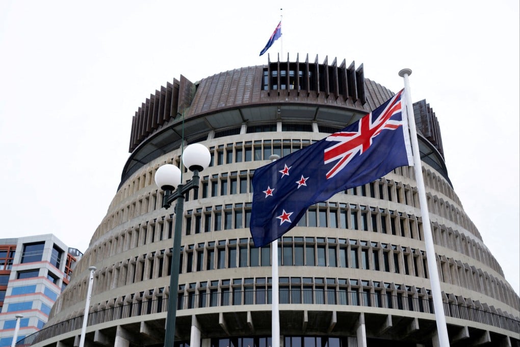 The national flag flies in front of the executive wing of the New Zealand Parliament Buildings in Wellington in September 2025. Photo: Reuters