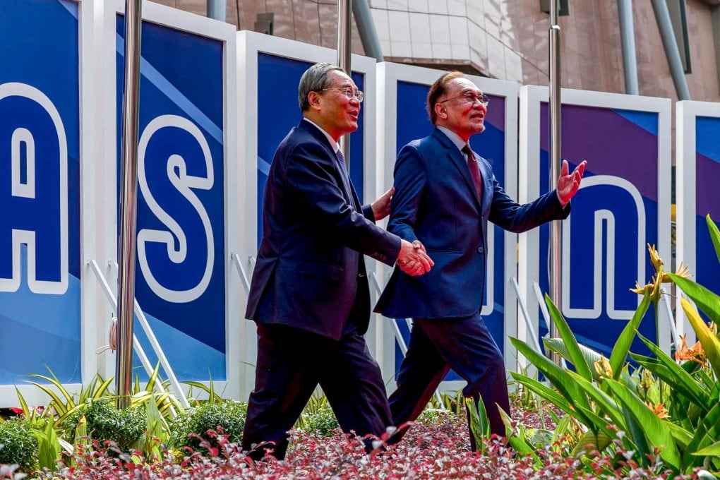 Malaysian Prime Minister Anwar Ibrahim (right) and Chinese Premier Li Qiang (left), seen here in May 2025, are expected to hold talks next month in China, sources say. Photo: Handout