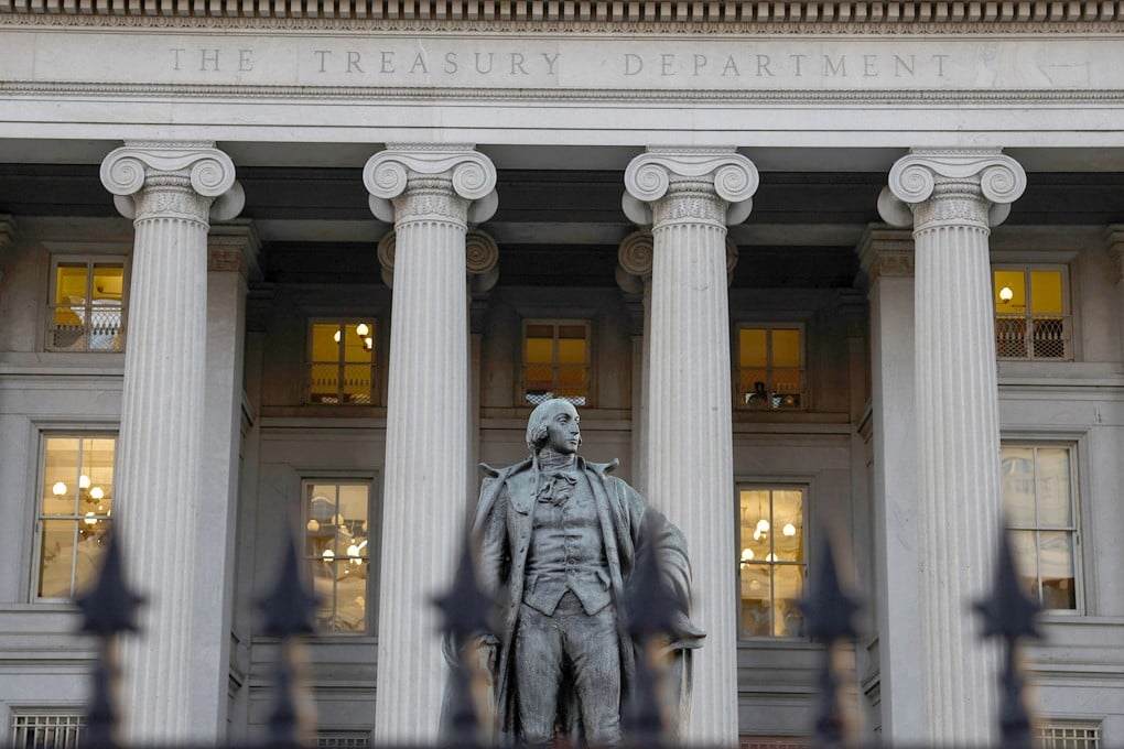 A statue of Alexander Hamilton stands in front of the Treasury Department building in Washington. Photo: TNS