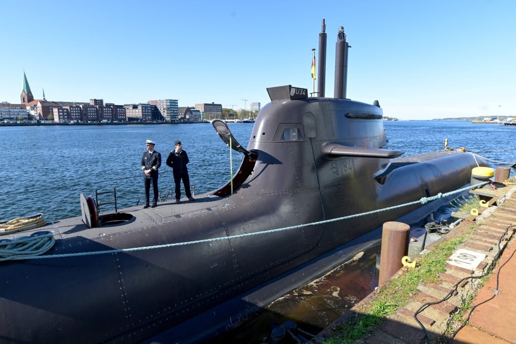 A submarine is docked in a shipyard of warship maker TKMS in Kiel, Germany, in April. Photo: Reuters