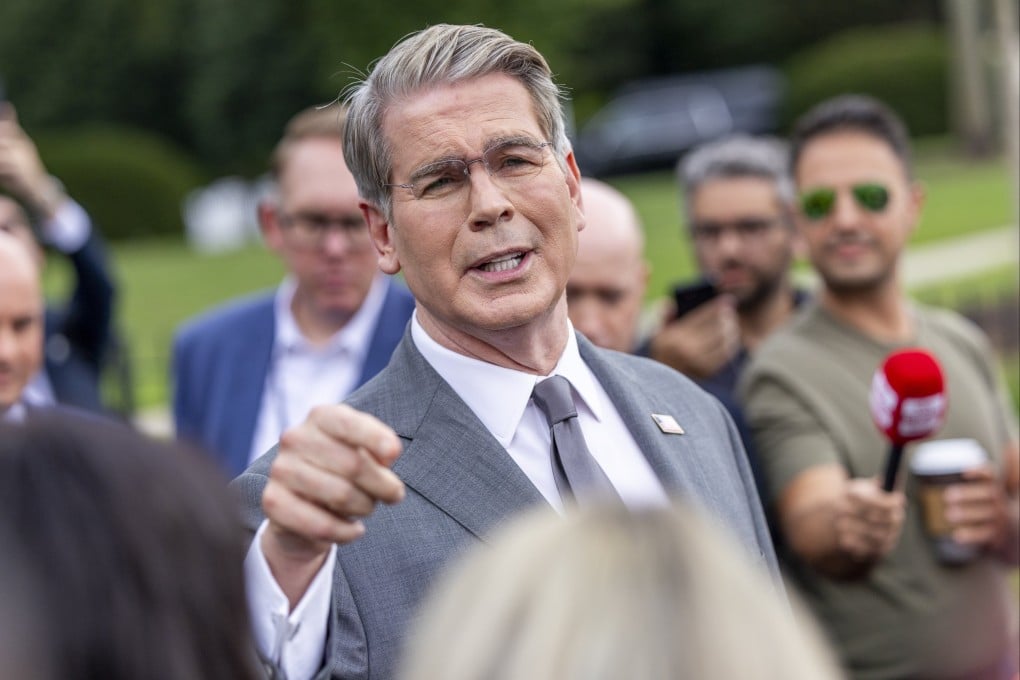 US Secretary of the Treasury Scott Bessent speaks to reporters at the White House in Washington on Thursday. Photo: EPA