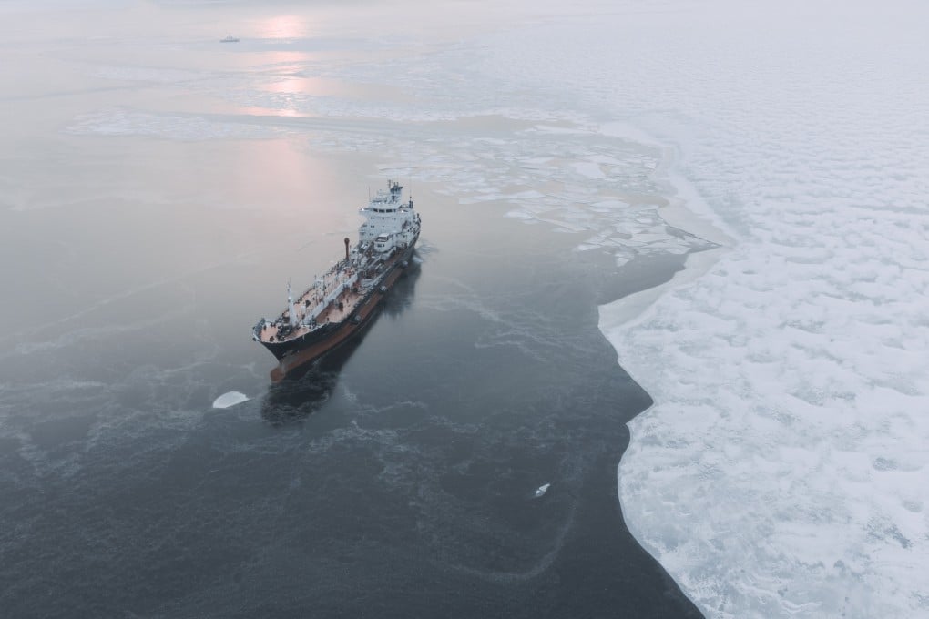 An oil tanker traverses icy waters. Russia’s Northern Sea Route is attracting growing interest from Asia's commercial shipping lines. Photo: Shutterstock