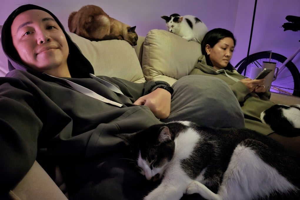 Zahir Latif’s family life consists of time with his wife and four cats. Photo: Handout