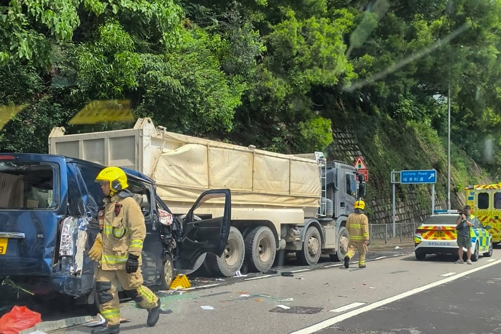 The 38-year-old driver of one of the light goods vehicles failed a drug test administered by police at the scene of the accident on Saturday. Photo: Handout