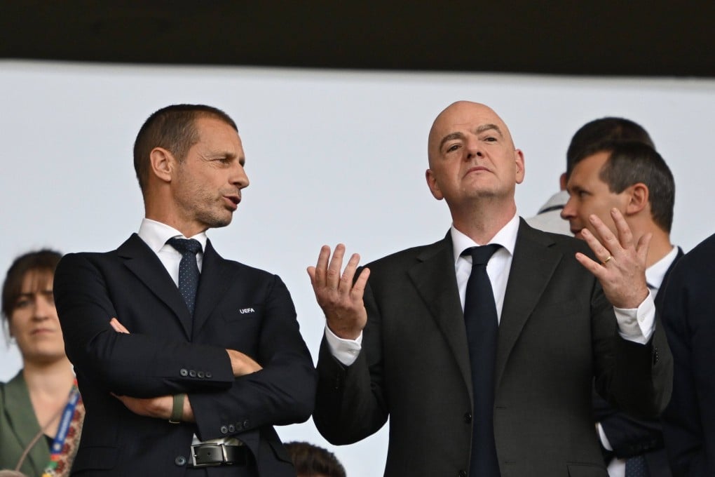 Uefa chief Aleksander Ceferin (left) suggests Fifa president Gianni Infantino would likely face opposition if he stands for re-election in March. Photo: dpa
