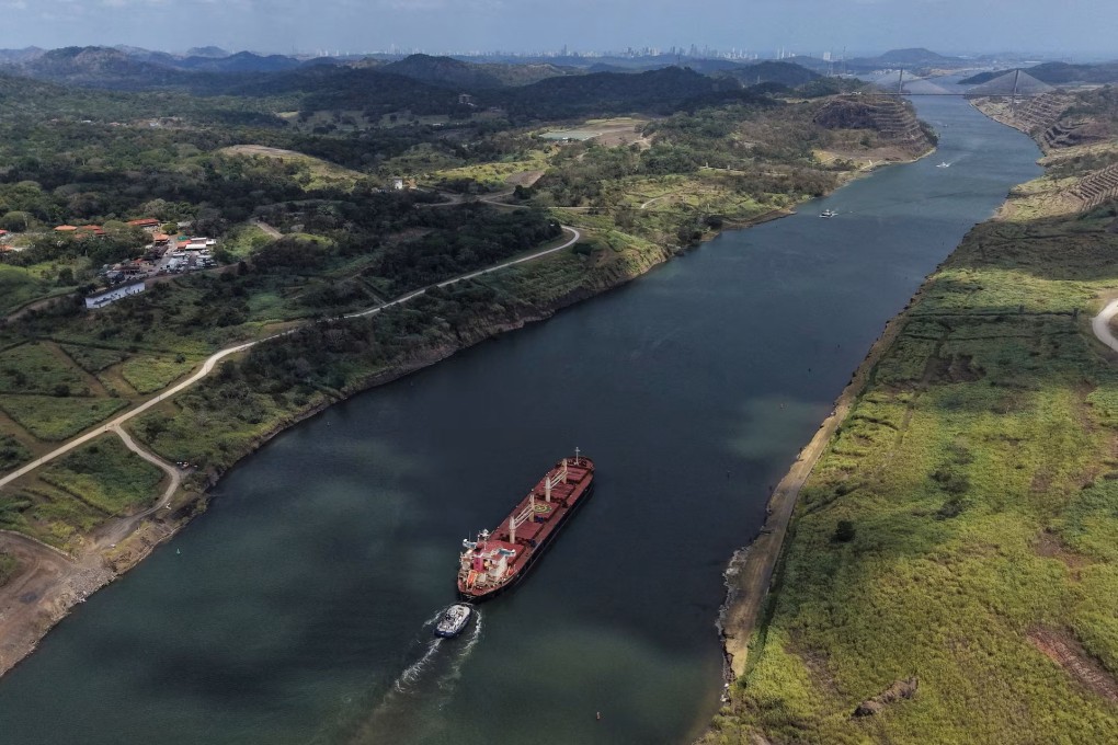 A Panamanian-flagged vessel transits the Panama Canal in March. Photo: Reuters