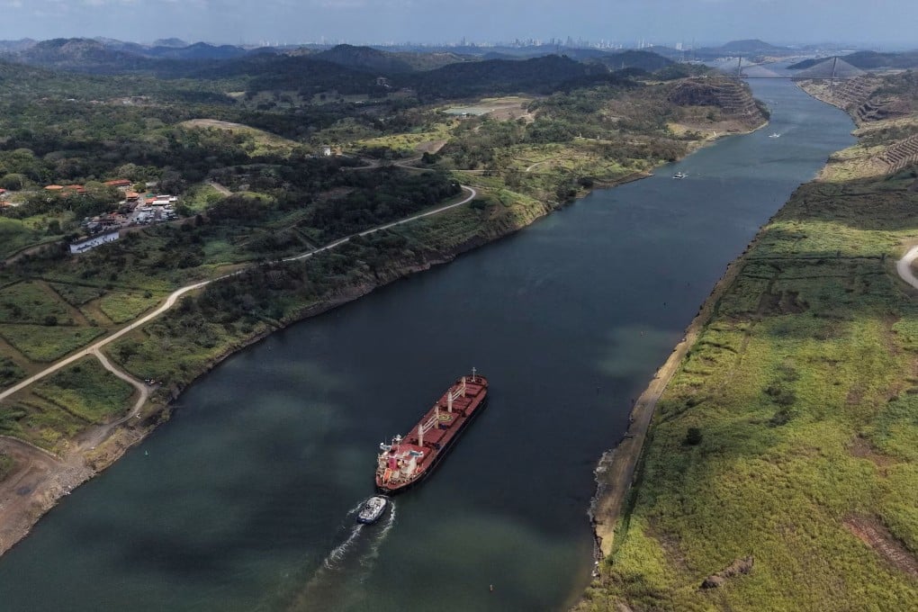 A Panamanian-flagged vessel transits the Panama Canal in March. Photo: Reuters