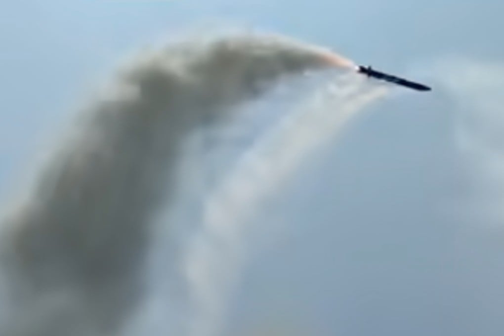 Experts say China has tested a variant of YJ-18A anti-ship cruise missile with a black stealth coating that will improve the penetration capability of the ship-launched missile. Photo: CCTV