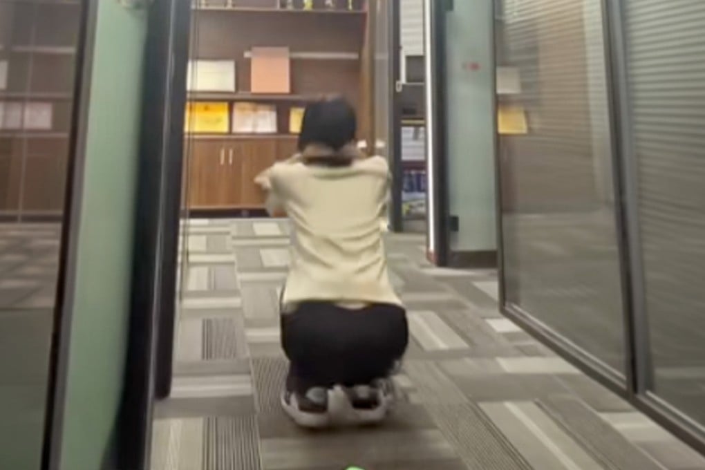 A Chinese employee was diagnosed with severe muscle breakdown after being forced to do 200 squats as a workplace disciplinary punishment. Photo: Douyin