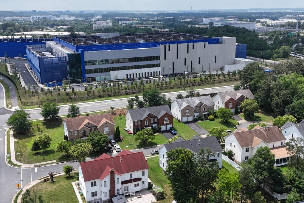 The huge data centre owned by Colorado-based company Vantage in Sterling, northern Virginia, with residential homes nearby. Photo: Bob Salehi