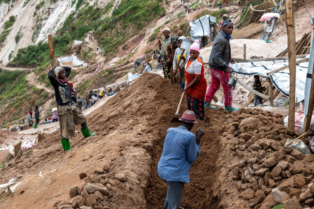 Miners work a coltan mining site in Rubaya, the Democratic Republic of the Congo. According to UN estimates, Rubaya alone accounts for more than 15 per cent of the world’s tantalum supply. Photo: Xinhua
