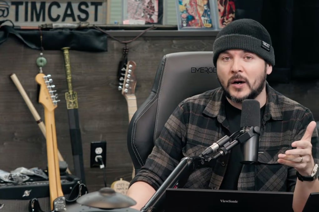 Tim Pool is the host of Timcast IRL, a pro-Trump podcast with 2.77 million subscribers on YouTube. Photo: YouTube/ Timcast IRL