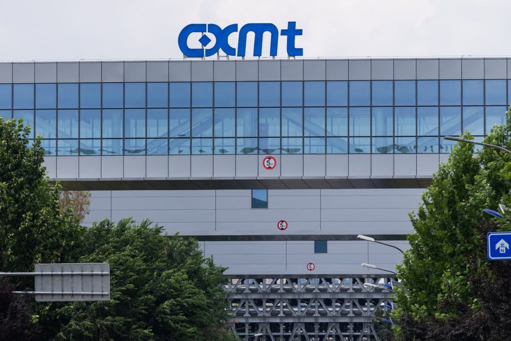 The logo of China’s top memory chipmaker, CXMT, appears on the facade of one of the company’s production facilities, in Beijing. Photo: Reuters