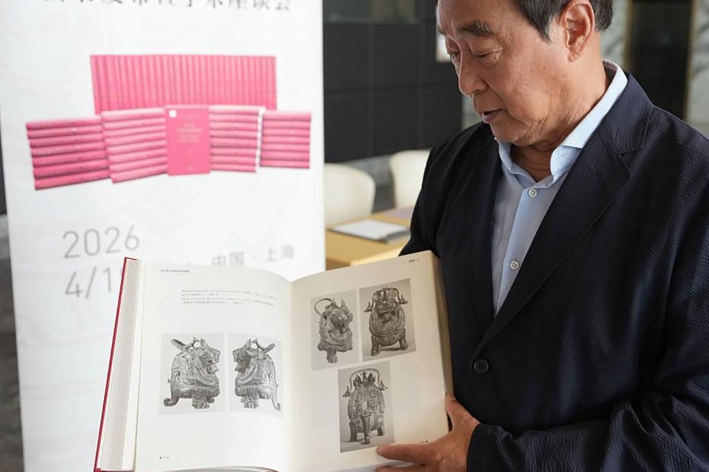 Professor Zhu Fenghan is the lead editor of a 60-volume compendium documenting more than 23,000 ancient Chinese bronze artefacts lost abroad. The Collection of Chinese Bronzes in Overseas Collections is the product of a painstaking 14-year investigation. Photo: Xinhua