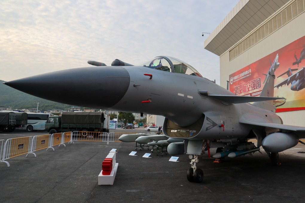 A J-10CE multi-role combat aircraft is displayed at the Zhuhai International Air Show Centre in Zhuhai, Guangdong province on November 11, 2024. Photo: VCG via Getty Images