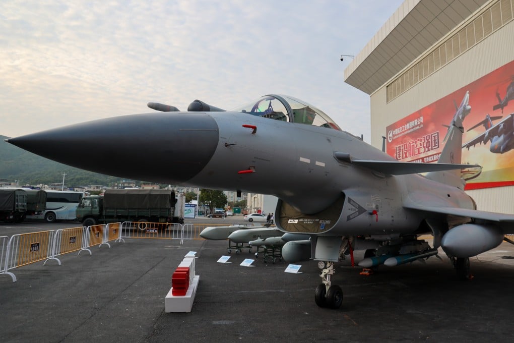 A J-10CE multi-role combat aircraft is displayed at the Zhuhai International Air Show Centre in Zhuhai, Guangdong province on November 11, 2024. Photo: VCG via Getty Images