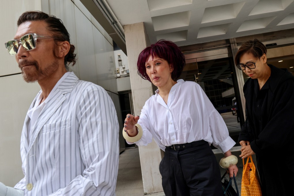 Pearl Ling (centre) leaves the High Court following a hearing in 2024. Photo: Jelly Tse