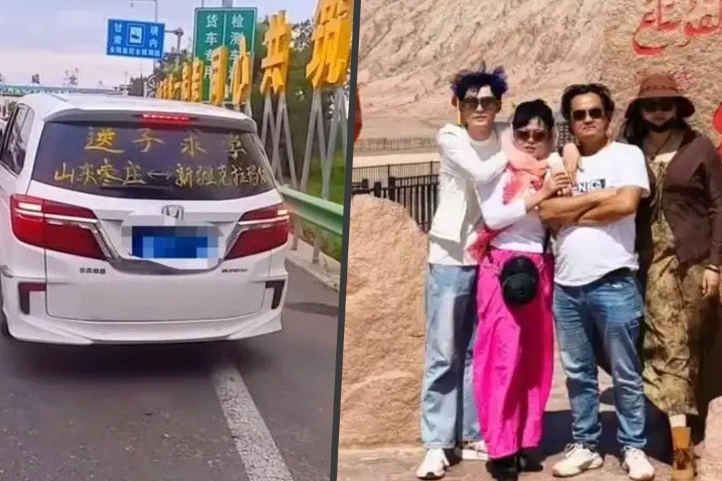 A family drove 3,500km from Shandong to Xinjiang just to send their son to medical school — and the internet is completely in love with them. Photo: SCMP composite/Sohu