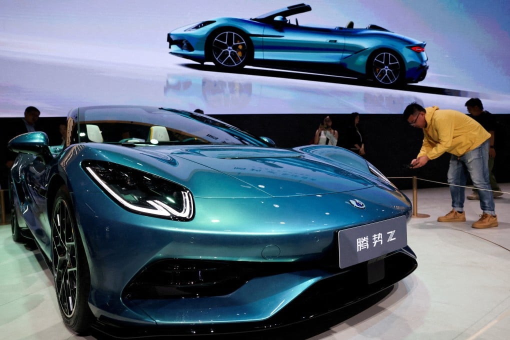 A Z Convertible EV from BYD luxury brand Denza at the company’s booth at the Beijing International Automotive Exhibition in Beijing. Photo: Reuters