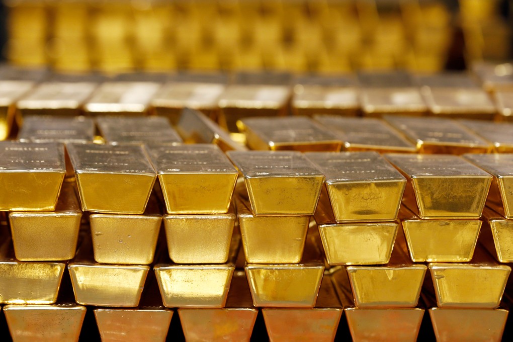 Gold bars are stacked in a vault at the United States Mint in West Point, New York. Photo: AP