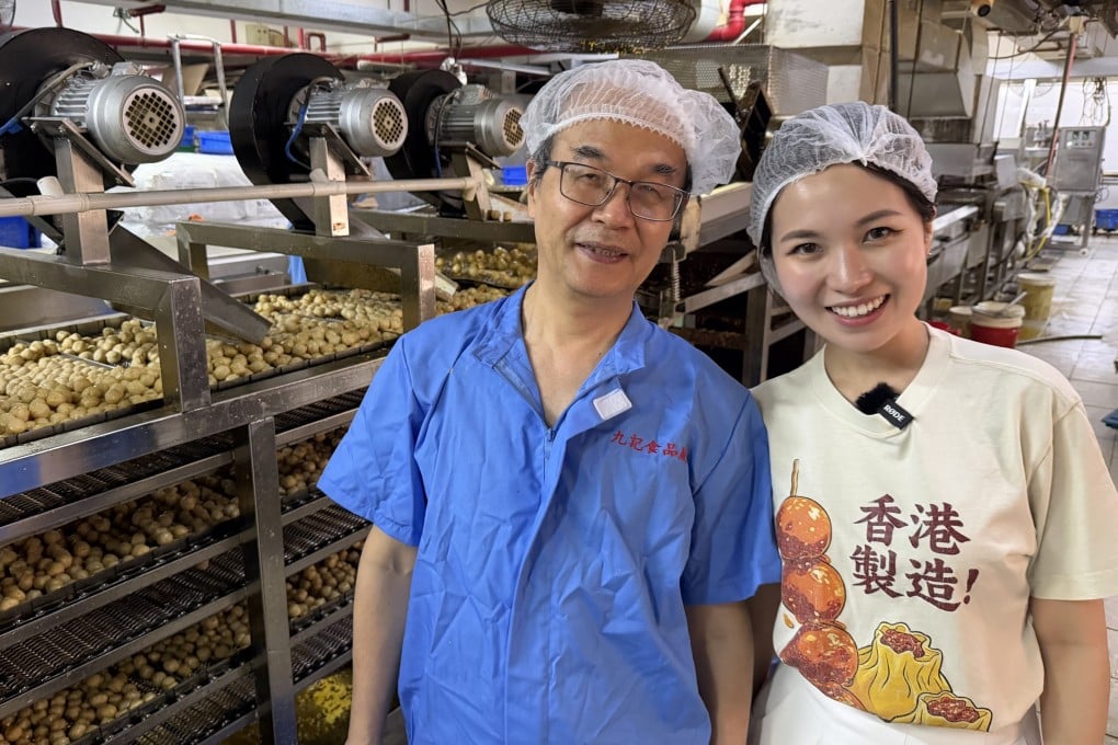 Kau Kee’s Anita Lee (right) and her father Lee Yuen-tung at the family’s fish ball factory. Photo: Oscar Liu