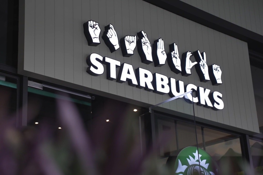 The sign for a Starbucks "Signing Store" is seen in Malaysia. Photo: Handout