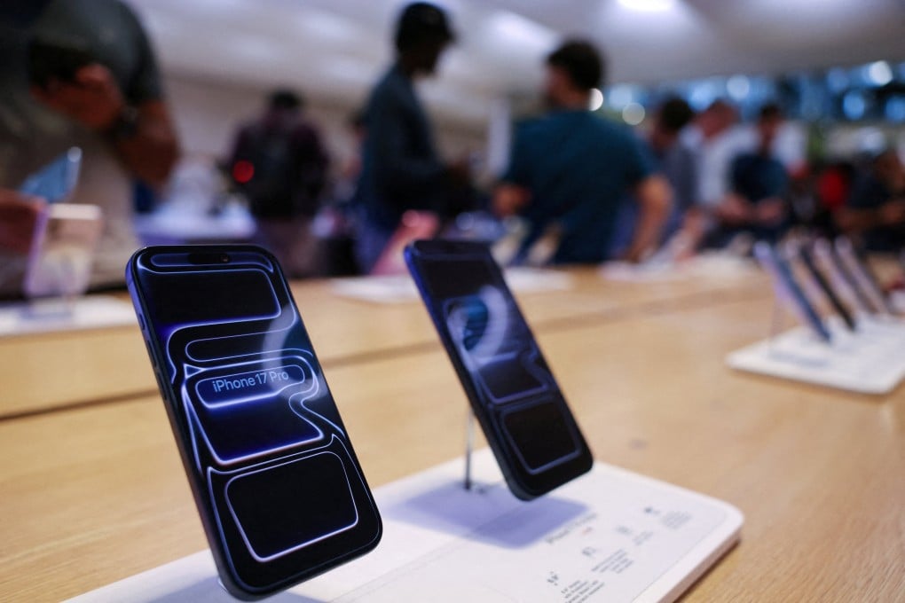 The iPhone 17 range on display at the Apple Store in New York last year. Photo: Reuters