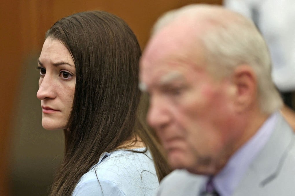 Lindsay Clancy and lawyer Kevin Reddington watch jurors in her murder trial in Plymouth, Massachusetts, on Wednesday. Photo: Reuters