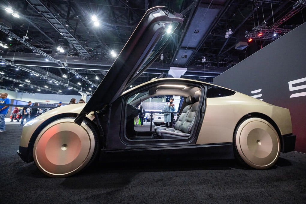 The Tesla Cybercab exhibited at the annual LA Auto Show in Los Angeles, United States, on November 23, 2024. Photo:
