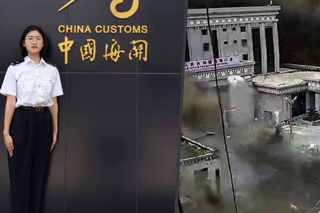 The heartbreaking tale of a junior customs officer, Li Leiyang, who tragically lost her life in the recent mudslide at the China-Nepal border just four days into her new role, has deeply affected the public. Photo: SCMP composite/Sina