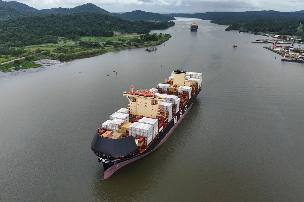 Ships transiting the Panama Canal, as a lack of rainfall linked to El Nino affects the water levels. Photo: Reuters