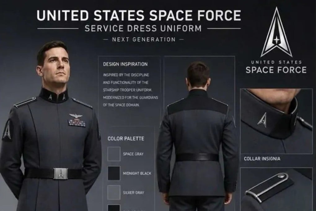 A screengrab from US President Donald Trump’s Truth Social post of 'next generation' Space Force uniforms. Photo: @realDonaldTrump/Truth Social