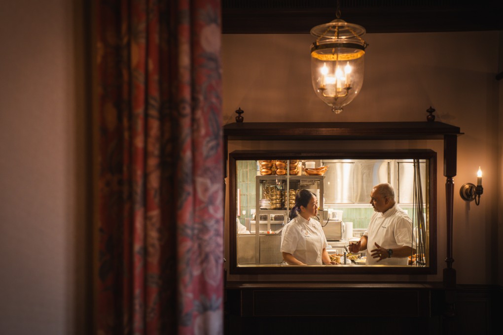 Theign Phan (left), executive chef of Grand Majestic Sichuan, and chef Palash Mitra, of Prince and the Peacock, in the latter’s Tai Kwun kitchen. Photo: Alexander Mak