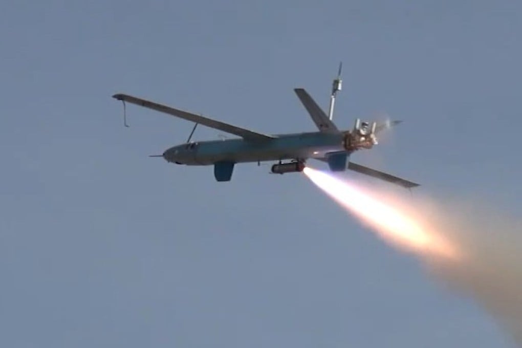 A file photo shows a Houthi drone launching from an undisclosed location in Yemen. A wave of Houthi strikes targeted civilian and economic sites across southern Saudi Arabia on Tuesday. Photo: Houthi Media Centre via EPA