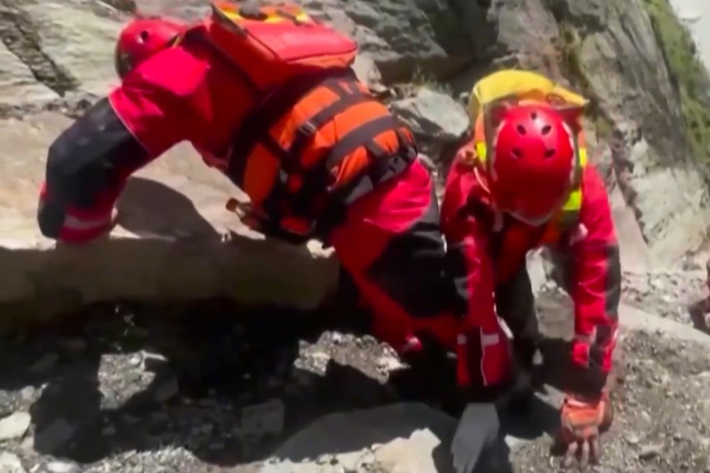Rescuers have shared harrowing details of their struggle to reach the devastated Gyirong border port and what they found there after it was erased by a mudslide. Photo: CCTV