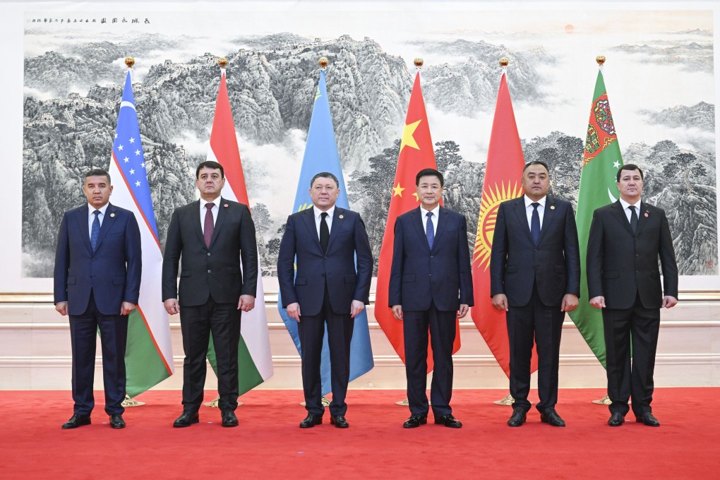 Chinese Minister of Public Security Wang Xiaohong (third from right) attends the China-Central Asia ministerial conference on public security and internal affairs in Beijing on Monday. Photo: Xinhua