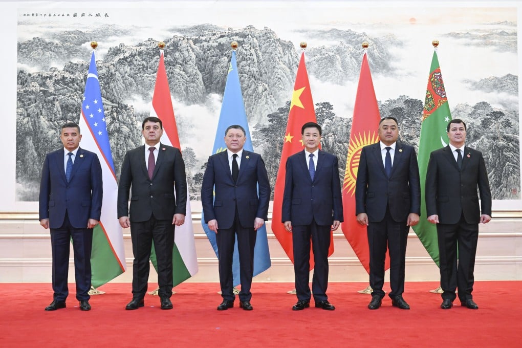 Chinese Minister of Public Security Wang Xiaohong (third from right) attends the China-Central Asia ministerial conference on public security and internal affairs in Beijing on Monday. Photo: Xinhua