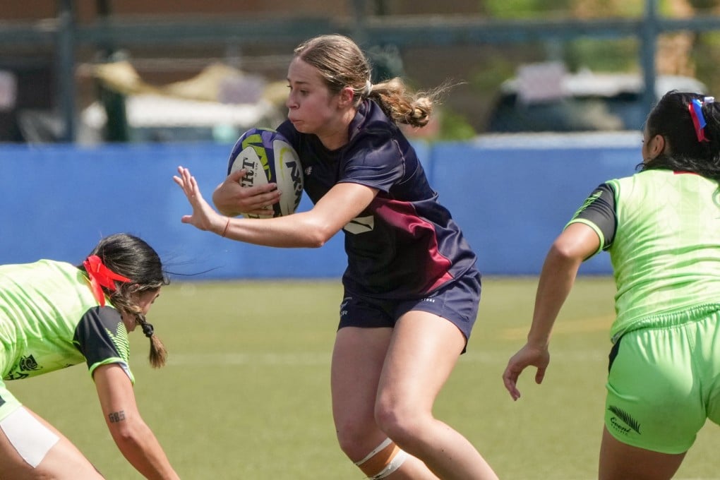 Sabay Lynam braces for contact during Hong Kong’s WXV Challenger warm-up against Samoa last Saturday. Photo: Kit Lai