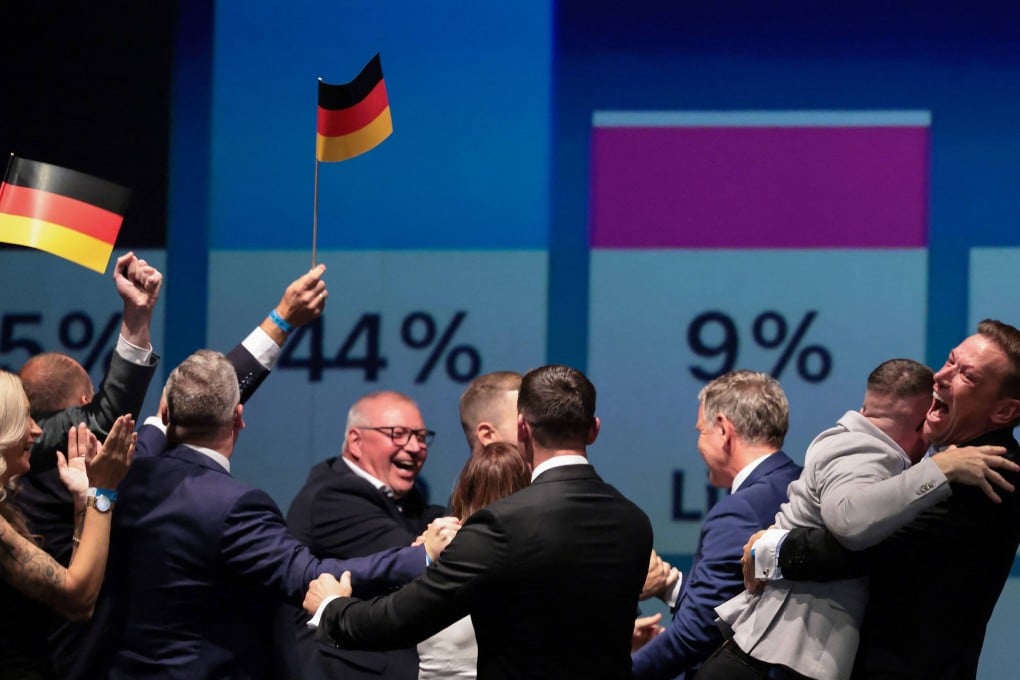 Members and supporters of the far-right Alternative for Germany (AfD) party react to election results in Magdeburg, eastern Germany, on September 6, 2026. Photo: AFP