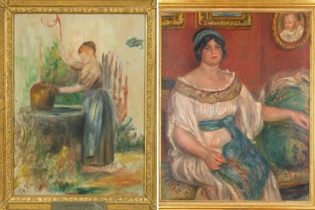 Young Woman at the Well (left, 1886) and Portrait of Madame Colonna Romano (1910), by French painter Pierre-Auguste Renoir, were stolen from the Renoir Museum in Cagnes-sur-Mer, France, on September 8, 2026. Photos: Reuters