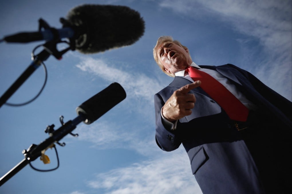 US President Donald Trump speaks to the media before boarding Air Force One at Joint Base Andrews in Maryland, US, en route to Myrtle Beach, South Carolina, on August 21. Photo: Reuters