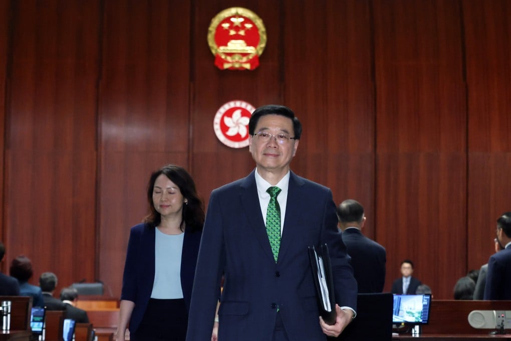 Hong Kong Chief Executive John Lee attends a question-and-answer session on his policy address in the Legislative Council last year. Photo: Dickson Lee